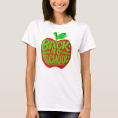 Terug naar School Leraren Rood Groen Appel T-shirt (Voorkant)