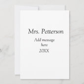 Terug naar school leraren waarderen voeg jaar klas kaart (Achterkant)