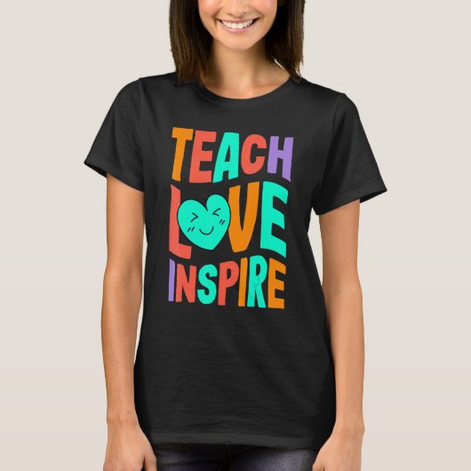 Terug naar school Leren Liefde Inspireren Retro Le T-shirt (Voorkant)