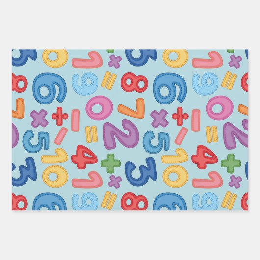 Terug naar school letters en cijfers set van 3 inpakpapier vel (Voorkant)