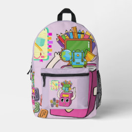Terug naar school leuk grafisch ontwerp bedrukte rugzak