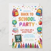 Terug naar school leuk klasfeest kaart (Voorkant)