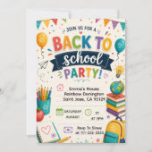 Terug naar school leuk klasfeest kaart (Voorkant)