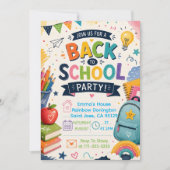 Terug naar school leuk klasfeest kaart (Voorkant)