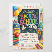 Terug naar school leuk klasfeest kaart (Voorkant)