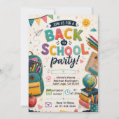 Terug naar school leuk klasfeest kaart (Voorkant)