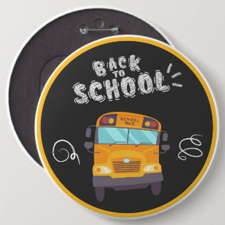 "Terug naar school" Leuk schoolbord & schoolbus Ronde Button 6,0 Cm