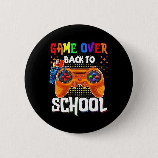 Terug naar school leuk spel over leraar student te ronde button 5,7 cm (Voorkant)