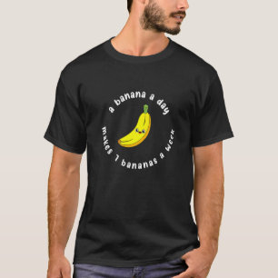 Terug naar school leuk wiskunde een banaan per dag t-shirt