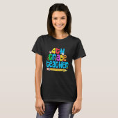 Terug naar school Leuke 4e klas leraar 1e dag van T-shirt (Voorkant volledig)