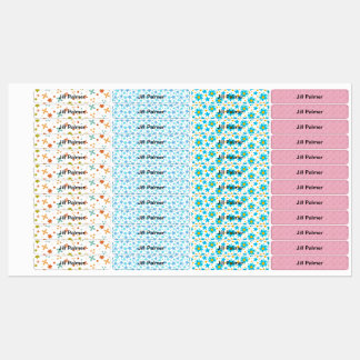 Terug naar school - leuke en kleurrijke bloemen labels