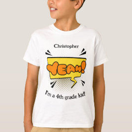 Terug naar School Leuke Retro Comic Ja! Kinder naa T-shirt