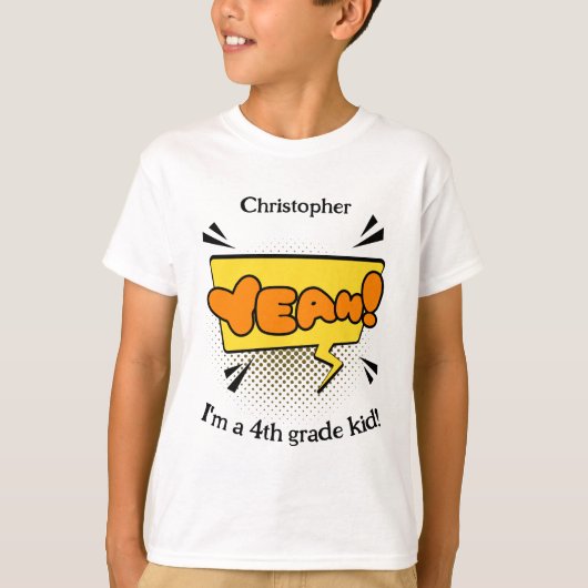 Terug naar School Leuke Retro Comic Ja! Kinder naa T-shirt (Voorkant)