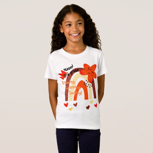 Terug naar school | Leuke Schattigee Boho Style Ki T-shirt (Voorkant volledig)