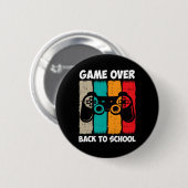 Terug naar school leuke spelletjes over leraar lee ronde button 5,7 cm (Voorkant /achterkant)