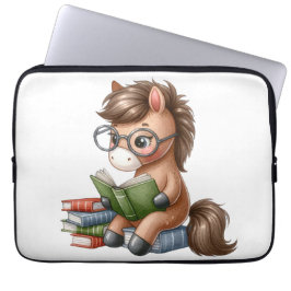 Terug naar school lezen, paardenboeken lezen, laptop sleeve