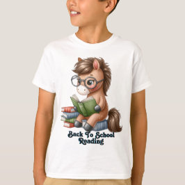 Terug naar school lezen, paardenboeken lezen, t-shirt
