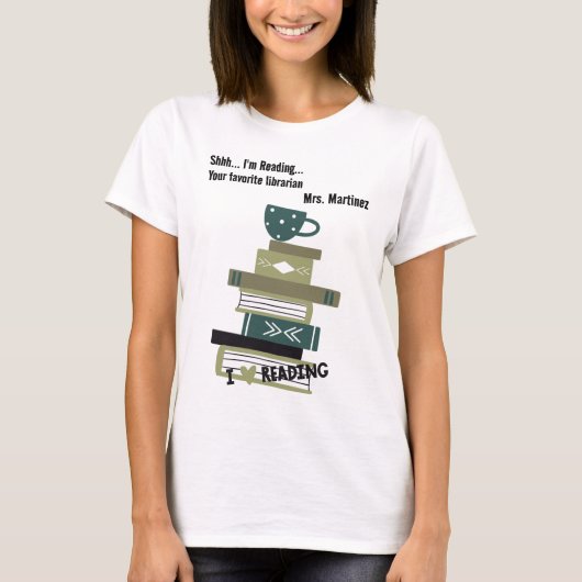 Terug naar School Liefde Lezen Favoriete Bibliothe T-shirt (Voorkant)