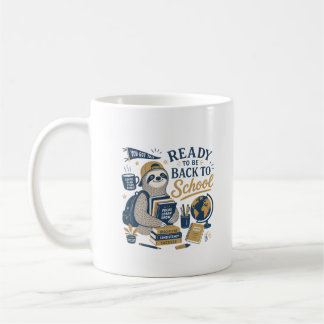 Terug naar school luiaard retro koffiemok