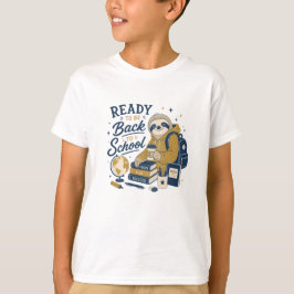 Terug naar school luiaard schoolbenodigdheden t-shirt
