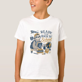 Terug naar school luiaard vintage esthetiek t-shirt