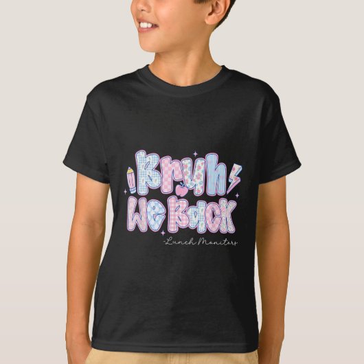 Terug naar school lunch monitors potlood t-shirt (Voorkant)