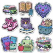 ✏️ Terug-naar-school magie: Kleurrijke stickercoll Sticker (Voorkant)