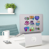 ✏️ Terug-naar-school magie: Kleurrijke stickercoll Sticker (Laptop op bureau)