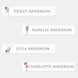 Terug naar School Meisjes Gymnastiek Kinder Naam Labels