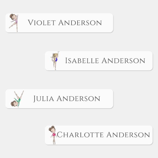 Terug naar School Meisjes Gymnastiek Kinder Naam Labels (Groep)