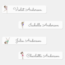 Terug naar School Meisjes Gymnastiek Kinder Naam Labels