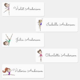 Terug naar School Meisjes Gymnastiek Kinder Naam Labels