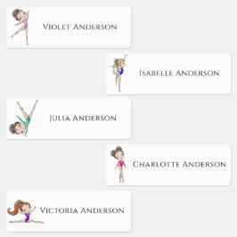Terug naar School Meisjes Gymnastiek Kinder Naam Labels