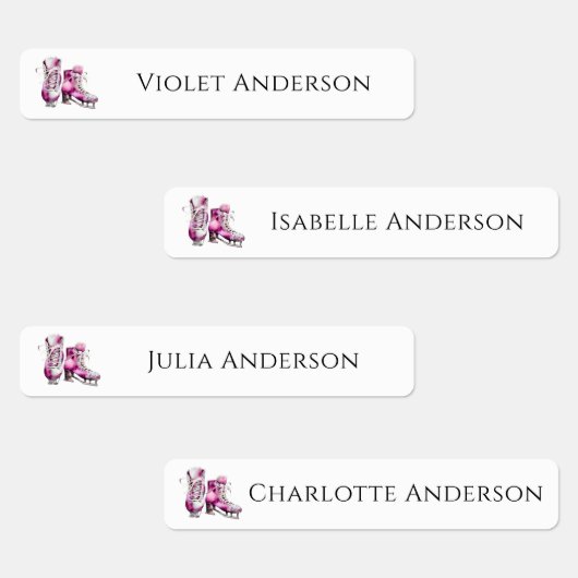 Terug naar School Meisjes Schaatsen Kinder naam Labels (Groep)