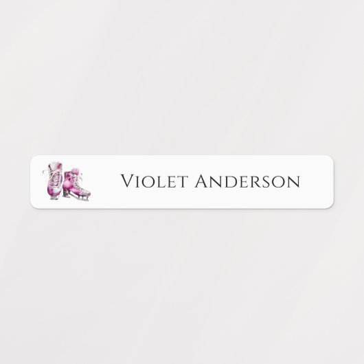 Terug naar School Meisjes Schaatsen Kinder naam Labels (Design 1)