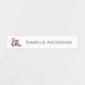 Terug naar School Meisjes Schaatsen Kinder naam Labels (Design 2)