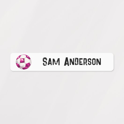 Terug naar School Meisjes Voetbal Kinder Naam Labels (Design 1)