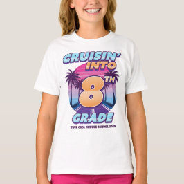 Terug naar school met een leuk ritje 8e klas meisj t-shirt