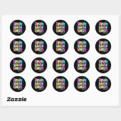Terug naar school met supervisors geruit ronde sticker (Vel)