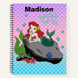 Terug naar school met zeemeerminnen en zee notitieboek