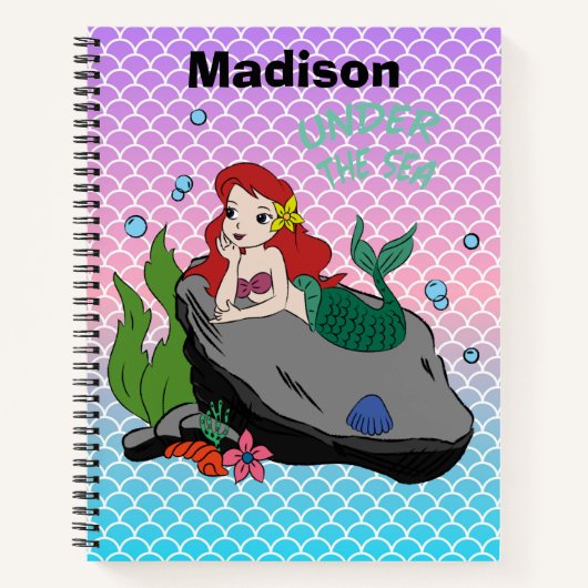 Terug naar school met zeemeerminnen en zee notitieboek (Voorkant)