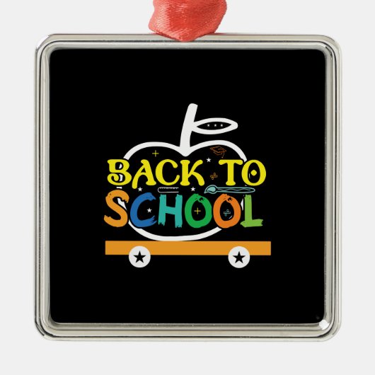 Terug naar school metalen ornament (Voorkant)
