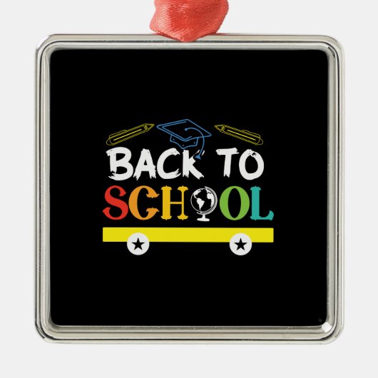 Terug naar school metalen ornament (Voorkant)