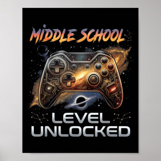 Terug naar school middelbare school jongens gamer poster