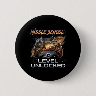 Terug naar school middelbare school jongens gamer ronde button 5,7 cm