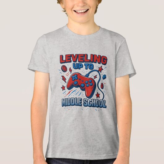 Terug naar School Middelbare School Video Gamer Bo Tri-Blend Shirt (Voorkant)