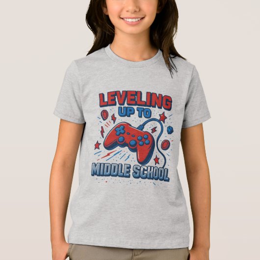 Terug naar School Middelbare School Video Gamer Bo Tri-Blend Shirt (Voorkant)