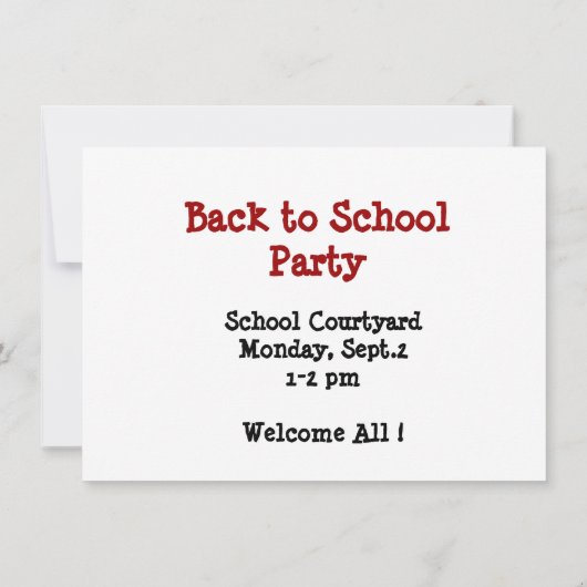 Terug naar School Mini Chalkboard Printable Kaart (Achterkant)