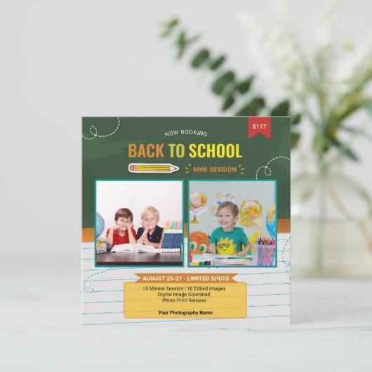 Terug naar school mini-sessiesjabloon (Staand voorkant)