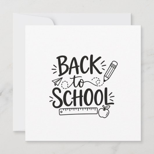 Terug naar school Minimaal schoolmateriaal Potlood Bedankkaart (Voorkant)